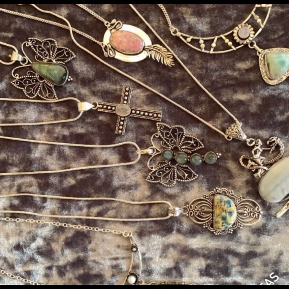 Sterling and gem stone necklaces